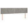 Testiera a LED Grigio Chiaro 163x16x78/88 cm in Velluto