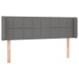 Testiera a LED Grigio Scuro 147x16x78/88 cm in Tessuto