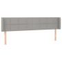 Testiera a LED Grigio Chiaro 163x16x78/88 cm in Tessuto