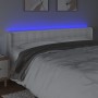 Testiera a LED Bianca 183x16x78/88 cm in Similpelle