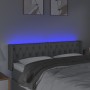 Testiera a LED Grigio Chiaro 163x16x78/88 cm in Tessuto