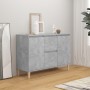 Credenza Grigio Cemento 103,5x35x70 cm in Legno Multistrato