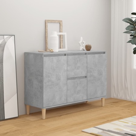 Credenza Grigio Cemento 103,5x35x70 cm in Legno Multistrato