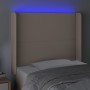 Testiera a LED Cappuccino 103x23x118/128 cm in Similpelle