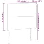 Testiera a LED Cappuccino 103x23x118/128 cm in Similpelle