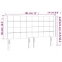 Testiera a LED Nera 183x16x118/128 cm in Tessuto