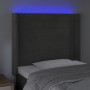 Testiera a LED Grigio Scuro 93x16x118/128 cm in Velluto