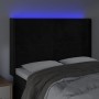 Testiera a LED Nera 147x16x118/128 cm in Velluto