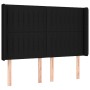Testiera a LED Nera 147x16x118/128 cm in Tessuto