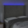 Testiera a LED Grigio Chiaro 147x16x118/128 cm in Velluto