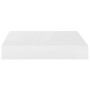 Scaffali a Parete 2 pz Bianco Lucido 23x23,5x3,8 cm in MDF