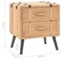 Comodino in Legno Massello di Abete 50x35x57 cm