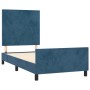 Giroletto con Testiera Blu Scuro 100x200 cm in Velluto