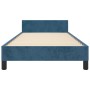 Giroletto con Testiera Blu Scuro 100x200 cm in Velluto