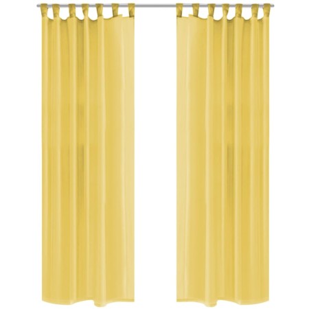 2 Pz Tende in Voile 140x245 cm Giallo