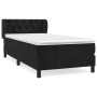 Giroletto a Molle con Materasso Nero 80x200 cm in Velluto