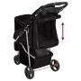 Passeggino per Cani Pieghevole Nero 80x46x98cm Tessuto Oxford