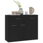 Credenza Nera 88x30x70 cm in Legno Multistrato