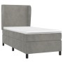 Giroletto a Molle con Materasso Grigio Chiaro 90x200 cm Velluto
