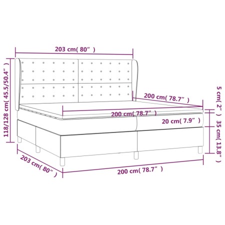 Giroletto a Molle con Materasso Rosa 200x200 cm in Velluto