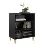 Credenza Nero Lucido 57x35x70 cm in Legno Multistrato