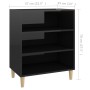 Credenza Nero Lucido 57x35x70 cm in Legno Multistrato