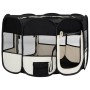 Box per Cani Pieghevole con Borsa Trasporto Nero 110x110x58 cm