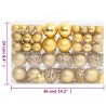 Set Palline di Natale 111 pz Oro in Polistirene