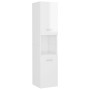 Armadietto Bagno Bianco Lucido 30x30x130cm in Legno Multistrato