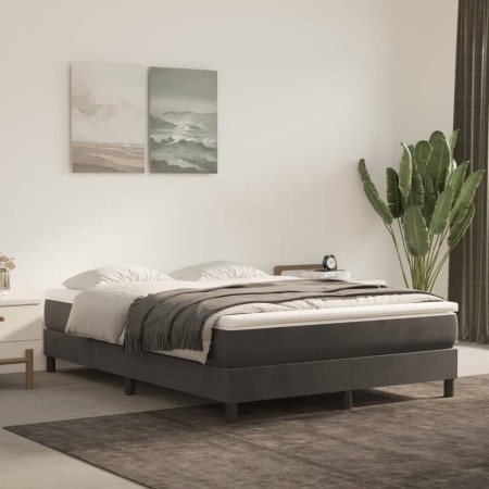 Materasso a Molle Grigio Scuro 140x200x20 cm in Velluto