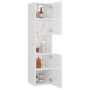 Armadietto Bagno Bianco Lucido 30x30x130cm in Legno Multistrato