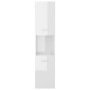 Armadietto Bagno Bianco Lucido 30x30x130cm in Legno Multistrato