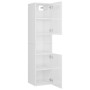 Armadietto Bagno Bianco Lucido 30x30x130cm in Legno Multistrato