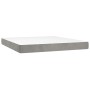 Materasso a Molle Grigio Chiaro 160x200x20 cm in Velluto