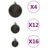 Set Palline di Natale 111 pz Nero in Polistirene