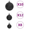 Set Palline di Natale 111 pz Nero in Polistirene