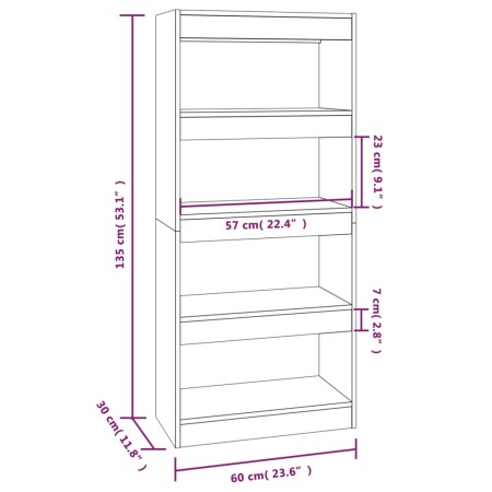 Libreria/Divisorio Bianco 60x30x135 cm in Legno Multistrato