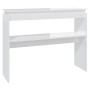 Tavolino Consolle Bianco Lucido 102x30x80 cm Legno Multistrato