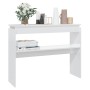 Tavolino Consolle Bianco Lucido 102x30x80 cm Legno Multistrato