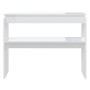 Tavolino Consolle Bianco Lucido 102x30x80 cm Legno Multistrato