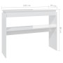 Tavolino Consolle Bianco Lucido 102x30x80 cm Legno Multistrato