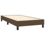 Letto a Molle Materasso e LED Marrone Scuro 90x200cm in Tessuto