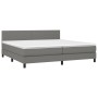 Letto a Molle Materasso e LED Grigio Scuro 200x200cm in Tessuto