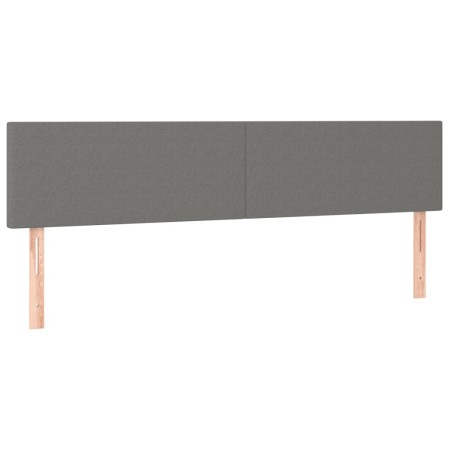 Letto a Molle Materasso e LED Grigio Scuro 200x200cm in Tessuto