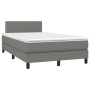 Letto a Molle Materasso e LED Grigio Scuro 120x200cm in Tessuto