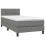 Letto a Molle Materasso e LED Grigio Scuro 80x200 cm in Tessuto