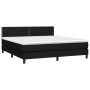 Letto a Molle con Materasso e LED Nero 180x200cm in Tessuto