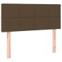 Letto a Molle Materasso e LED Marrone Scuro 120x200 cm Tessuto