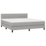 Letto a Molle Materasso e LED Grigio Chiaro 180x200 cm Tessuto