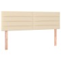 Letto a Molle con Materasso e LED Crema 140x200 cm in Tessuto